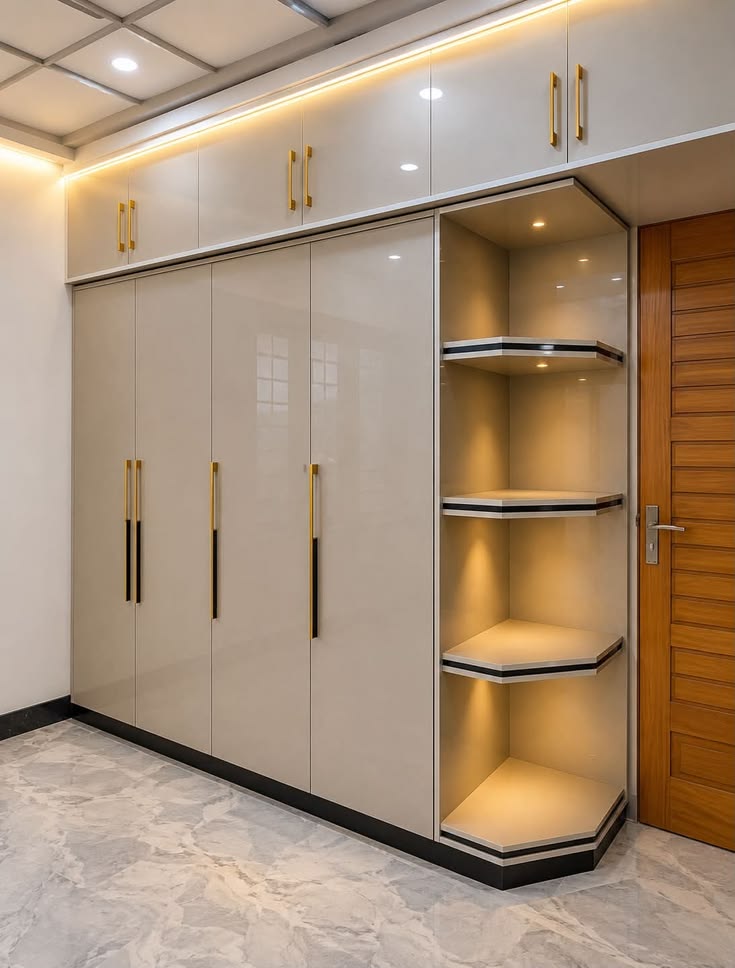 Bedroom wardrobe with dressing unit design one